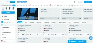 Sportwetten-Menü mit Auswahl der Sportkategorien auf der Plattform